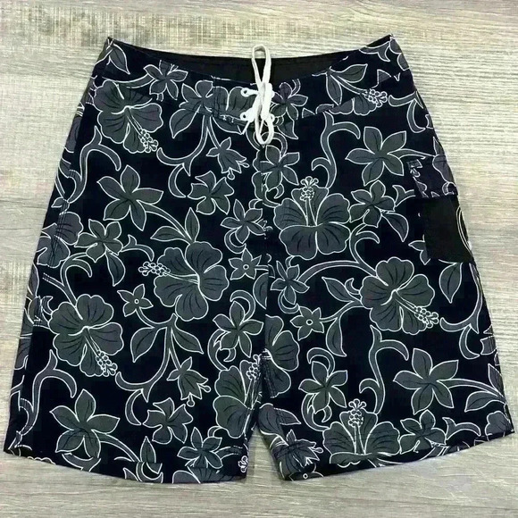 Vintage Y2K Hurley International Boardshorts Swim Trunk Shorts Floral Mens SZ 33 - Picture 2 of 13
